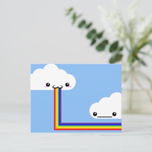 Cloud Puking Rainbow-kaart Briefkaart (Staand voorkant)