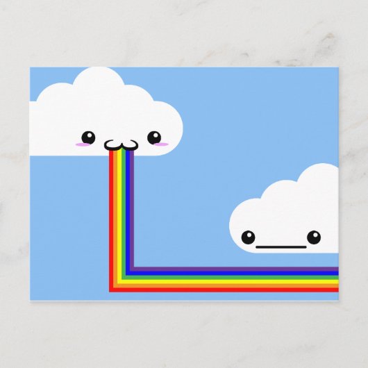 Cloud Puking Rainbow-kaart Briefkaart (Voorkant)