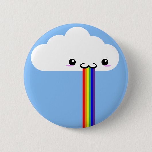 Cloud Puking Rainbow Pin Ronde Button 5,7 Cm (Voorkant)