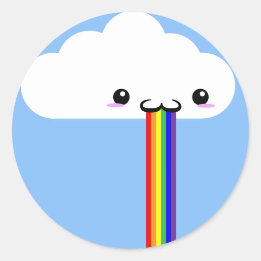Cloud Puking Rainbow Sticker (Voorkant)