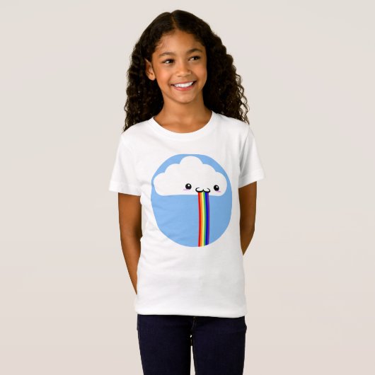 Cloud Puking Rainbow Tee shirt (Voorkant volledig)