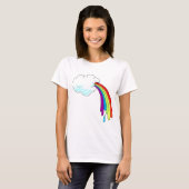 Cloud Puking Rainbow Womens Long hoes T-shirt (Voorkant volledig)