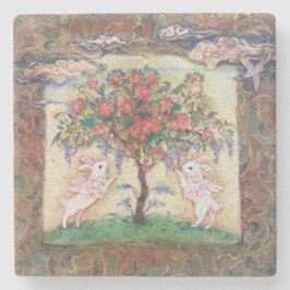 Cloud Rabbits & Tree of Life Stenen Onderzetter