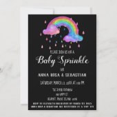 ** Cloud Rain Drops Rainbow Sprinkle Invitation Kaart (Achterkant)