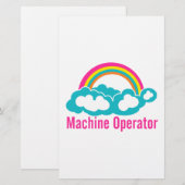 Cloud Rainbow-machinist Briefpapier (Voorkant / Achterkant)