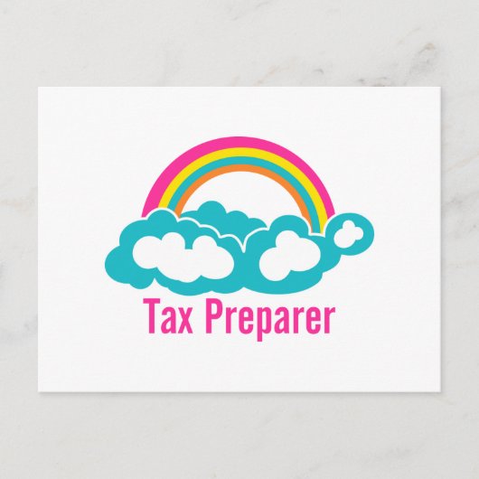 Cloud Rainbow Tax Preparer Briefkaart (Voorkant)