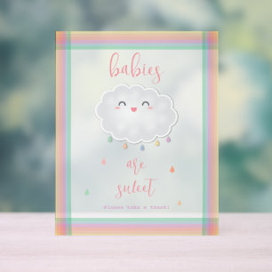 Cloud Raindrops Baby's zijn Sweet Treat Baby showe Acryl Bord