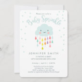 Cloud Raindrops Regenboog Neutrale Baby Sprinkle Kaart (Voorkant)