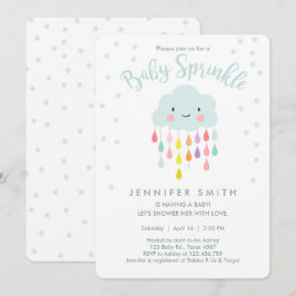 Cloud Raindrops Regenboog Neutrale Baby Sprinkle Kaart