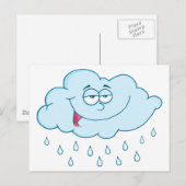 Cloud Raining Mascot Cartoon Character Briefkaart (Voorkant / Achterkant)