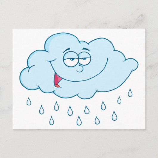 Cloud Raining Mascot Cartoon Character Briefkaart (Voorkant)