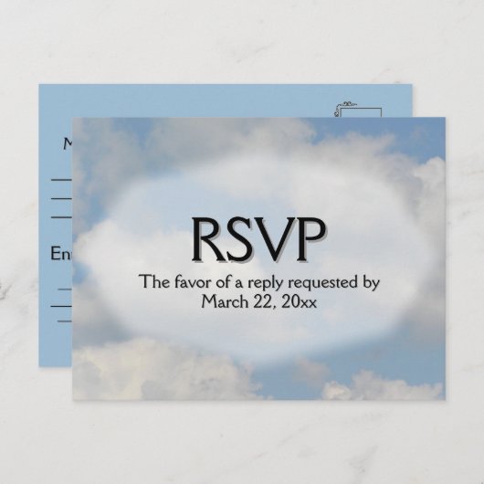 Cloud RSVP met menuopties Uitnodiging Briefkaart (Voorkant / Achterkant)