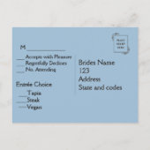 Cloud RSVP met menuopties Uitnodiging Briefkaart (Achterkant)