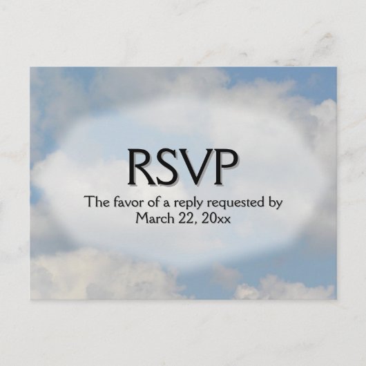 Cloud RSVP met menuopties Uitnodiging Briefkaart (Voorkant)