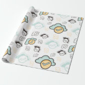 Cloud seamless pattern cadeaupapier (Uitgerold)