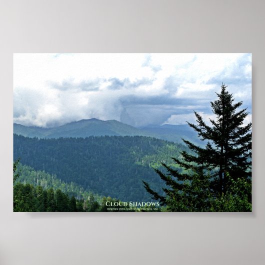 Cloud Shadows Clingmans Dome, Great Smokies, VS Poster (Voorkant)