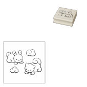 Cloud Shapes Bunny Cat Rubberstempel (Gestempeld)
