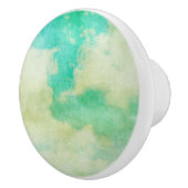 Cloud sky painting blauwgroen crème  look keramische knop (Rechts)