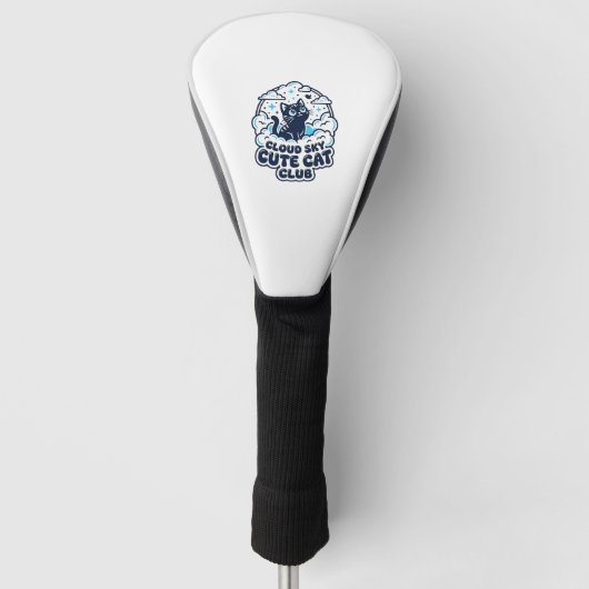 Cloud Sky Schattige Kat Hondsdjur Liefhebber Shirt Golfheadcover (Voorkant)