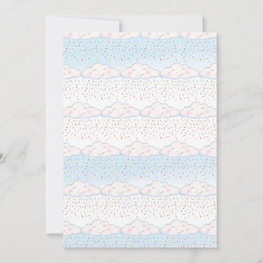 Cloud snoep baby strooien kleurrijke waterverf kaart (Achterkant)