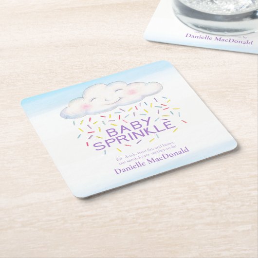 Cloud snoep baby strooien kleurrijke waterverf kun kartonnen onderzetters (Schuin)