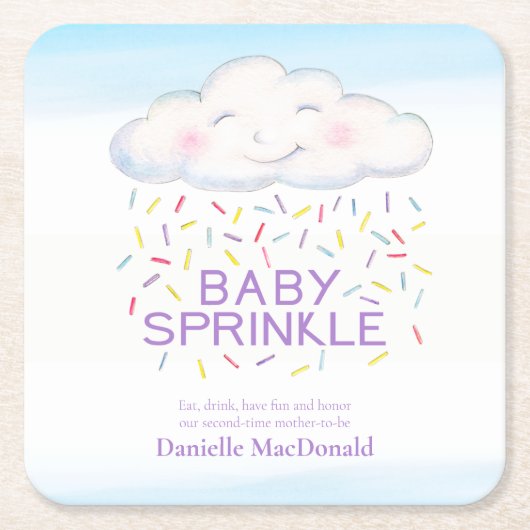 Cloud snoep baby strooien kleurrijke waterverf kun kartonnen onderzetters (Voorkant)