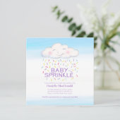 Cloud snoep baby strooien waterverf vierkant kaart (Staand voorkant)