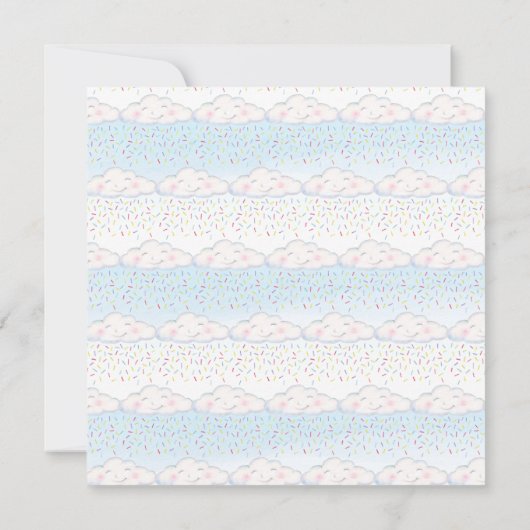 Cloud snoep baby strooien waterverf vierkant kaart (Achterkant)