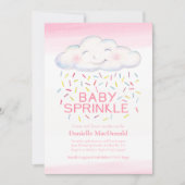 Cloud snoep strooit roze waterverf baby shower kaart (Voorkant)