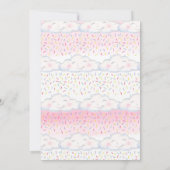 Cloud snoep strooit roze waterverf baby shower kaart (Achterkant)