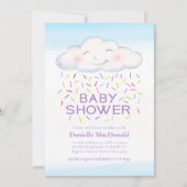 Cloud snoep strooit waterverf baby shower kaart (Voorkant)