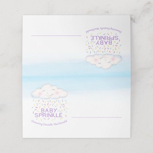 Cloud snoep waterverf kunst gast plaats kaarten plaatskaartje (Buitenkant ongevouwen)