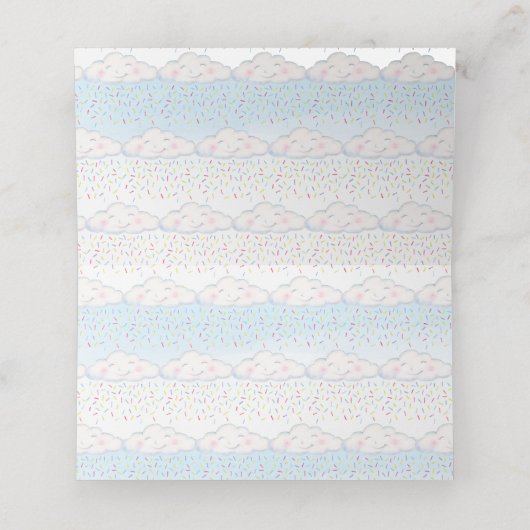 Cloud snoep waterverf kunst gast plaats kaarten plaatskaartje (Binnenkant ongevouwen)