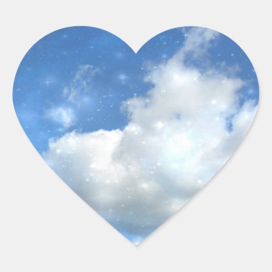 Cloud Sparkles Heart Sticker (Voorkant)