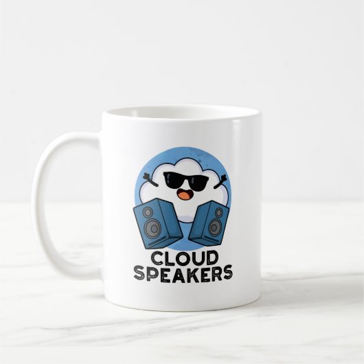 Cloud Speakers Funny Weather Pun Koffiemok (Links)