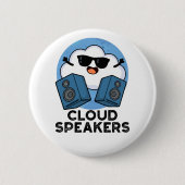 Cloud Speakers Funny Weather Pun Ronde Button 5,7 Cm (Voorkant)