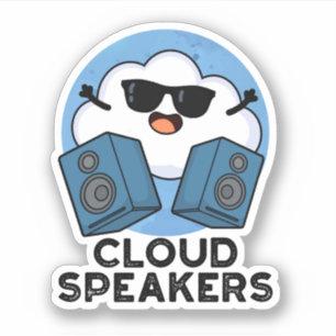 Cloud Speakers Funny Weather Pun Sticker