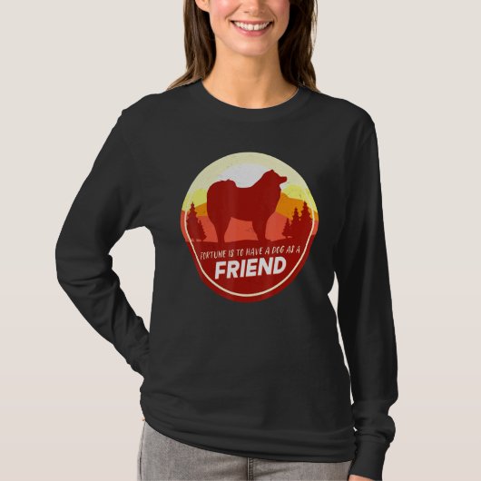 Cloud Spitz American Eskimo Dog T-shirt (Voorkant)