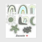 Cloud Star Rainbow & Meer Karakters voor Kinderen  Sticker (Vel)