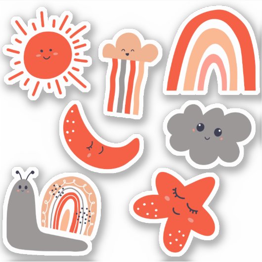 Cloud Star Rainbow & Meer Karakters voor Kinderen  Sticker (Voorkant)