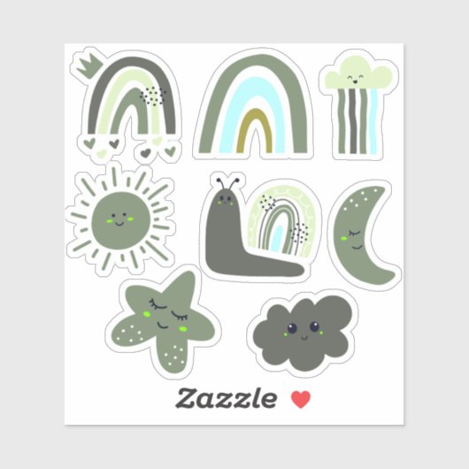 Cloud Star Rainbow & Meer Personages voor Kinderen Sticker (Vel)