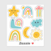 Cloud Star Rainbow & Meer Personages voor Kinderen Sticker (Vel)