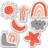 Cloud Star Rainbow & More Karakters voor Kinderen  Sticker (Voorkant)