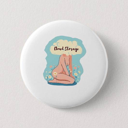 Cloud Storage - Funny Coders Gift Ronde Button 5,7 Cm (Voorkant)