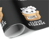 Cloud Storage Funny Weather Technology Pun Dark BG Cadeaupapier (Rol Hoek)