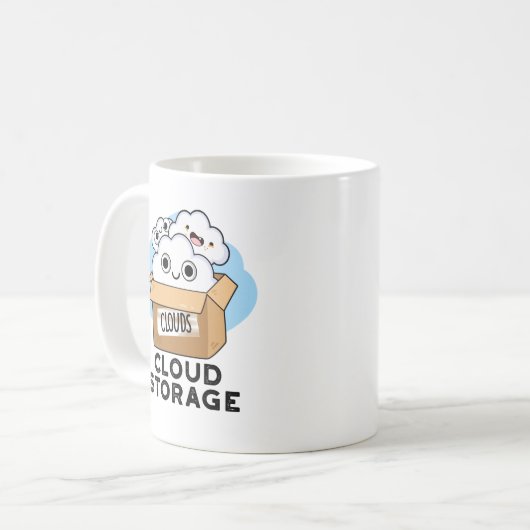 Cloud Storage Funny Weather Technology Pun Koffiemok (Voorkant links)