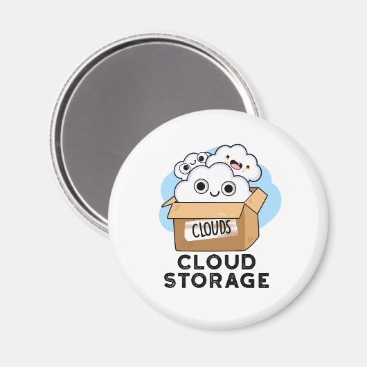 Cloud Storage Funny Weather Technology Pun Magneet (Voorkant / Achterkant)