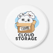 Cloud Storage Funny Weather Technology Pun Magneet (Voorkant)
