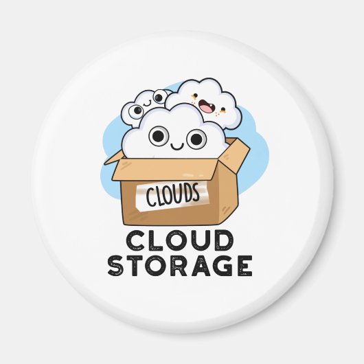 Cloud Storage Funny Weather Technology Pun Magneet (Voorkant)