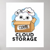 Cloud Storage Funny Weather Technology Pun Poster (Voorkant)